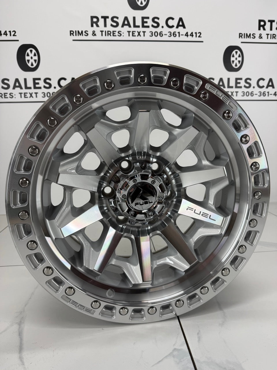 18x9 Fuel Covert Silver Machined Face Rims 6x139.7
