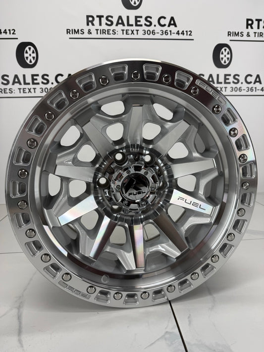 18x9 Fuel Covert Silver Machined Face Rims 6x139.7