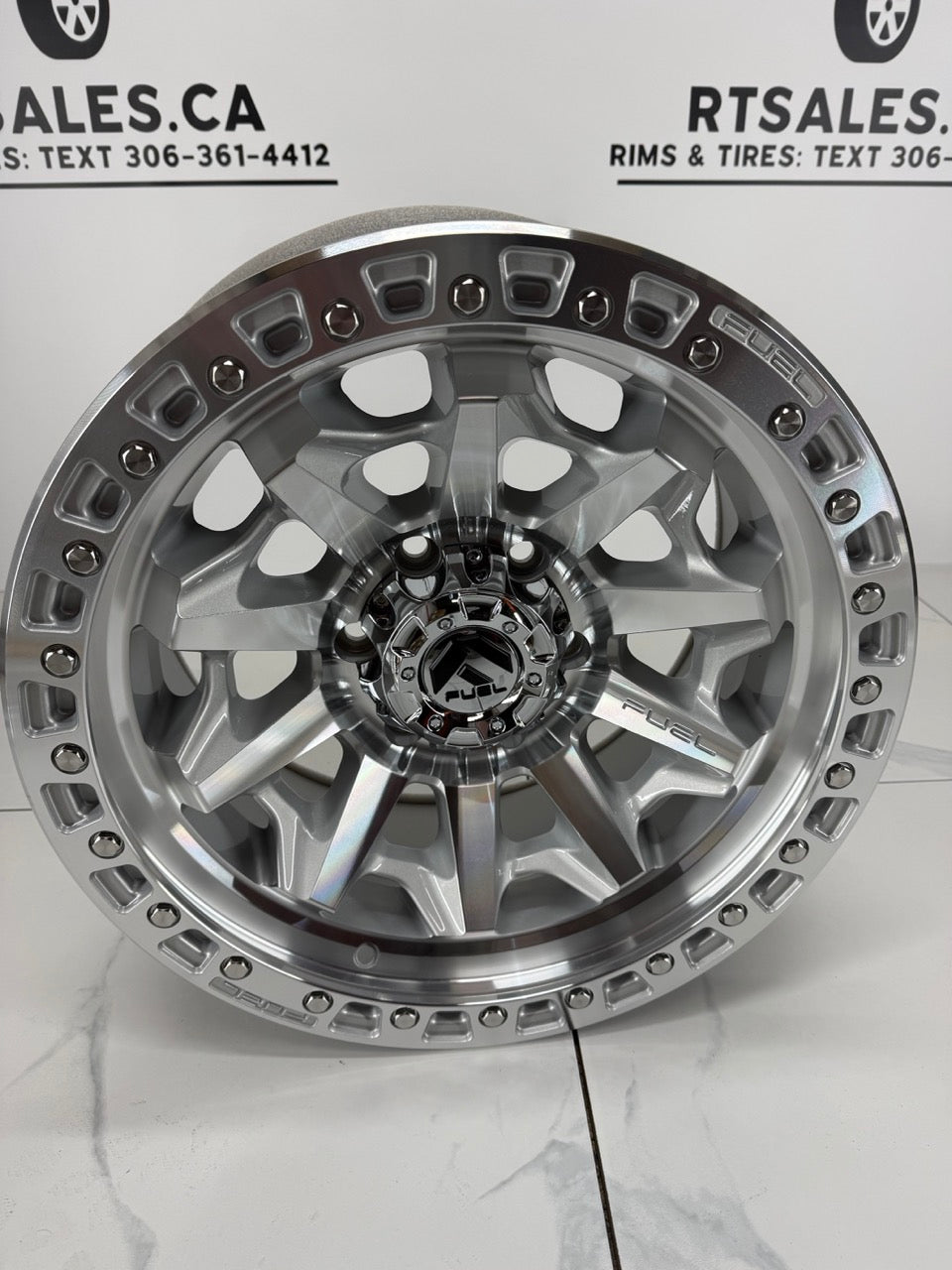 18x9 Fuel Covert Silver Machined Face Rims 6x139.7