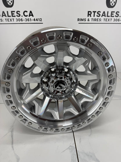 18x9 Fuel Covert Silver Machined Face Rims 6x139.7