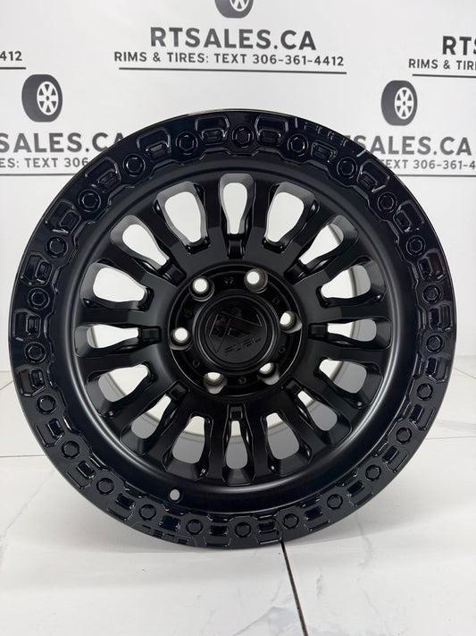 17x9 Fuel Rincon Matte Black Rims 8x165