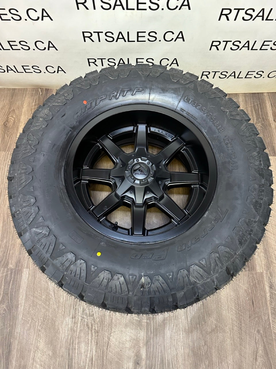 325/65/18 tires 18x9 Fuel Maverick Rims 8x180