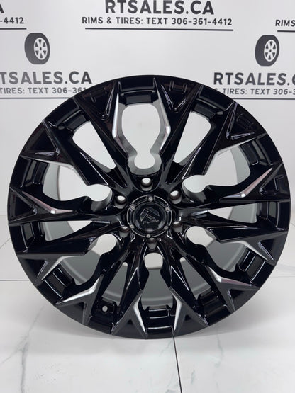20x9 Fuel Flame Rims 6x139.7 +20 Black/Milled