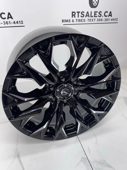 20x9 Fuel Flame Rims 6x139.7 +20 Black/Milled
