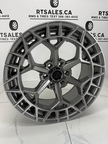 22x9.5 Fuel Charger Platinum Rims 6x139