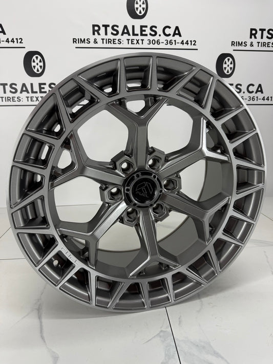 22x9.5 Fuel Charger Platinum Rims 6x139