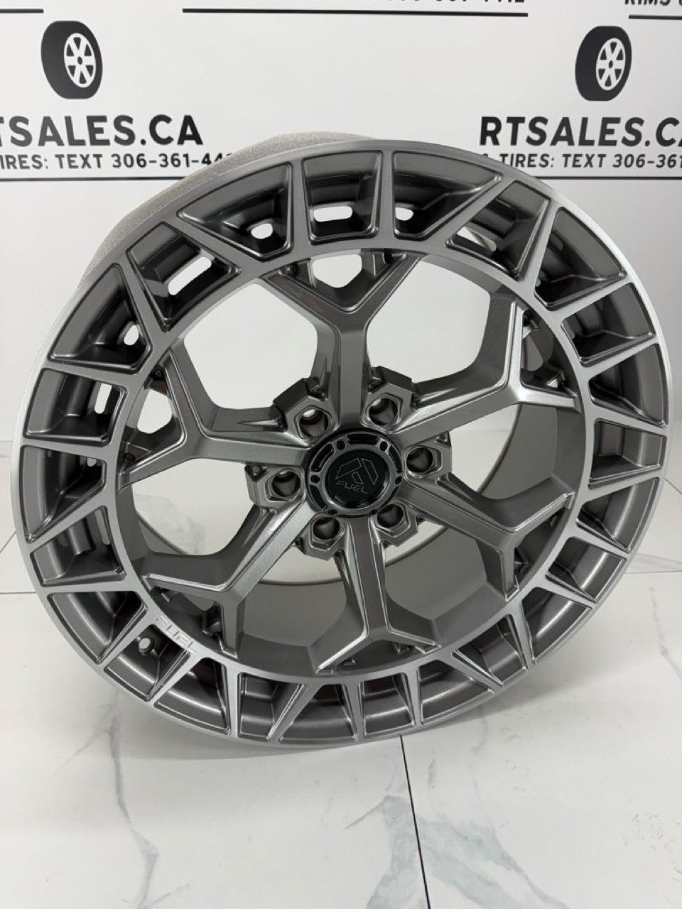 22x9.5 Fuel Charger Platinum Rims 6x139