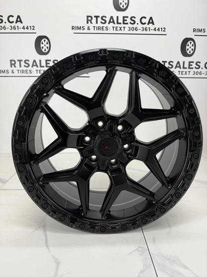 20x9 XR13 Satin Black Rims 6x135 6x139