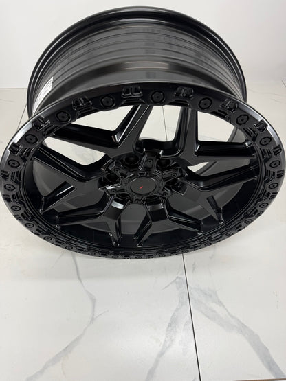 20x9 XR13 Satin Black Rims 6x135 6x139