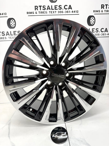 6×139.7 Black Polished 355 Replica Rims – 20", 22", 24"