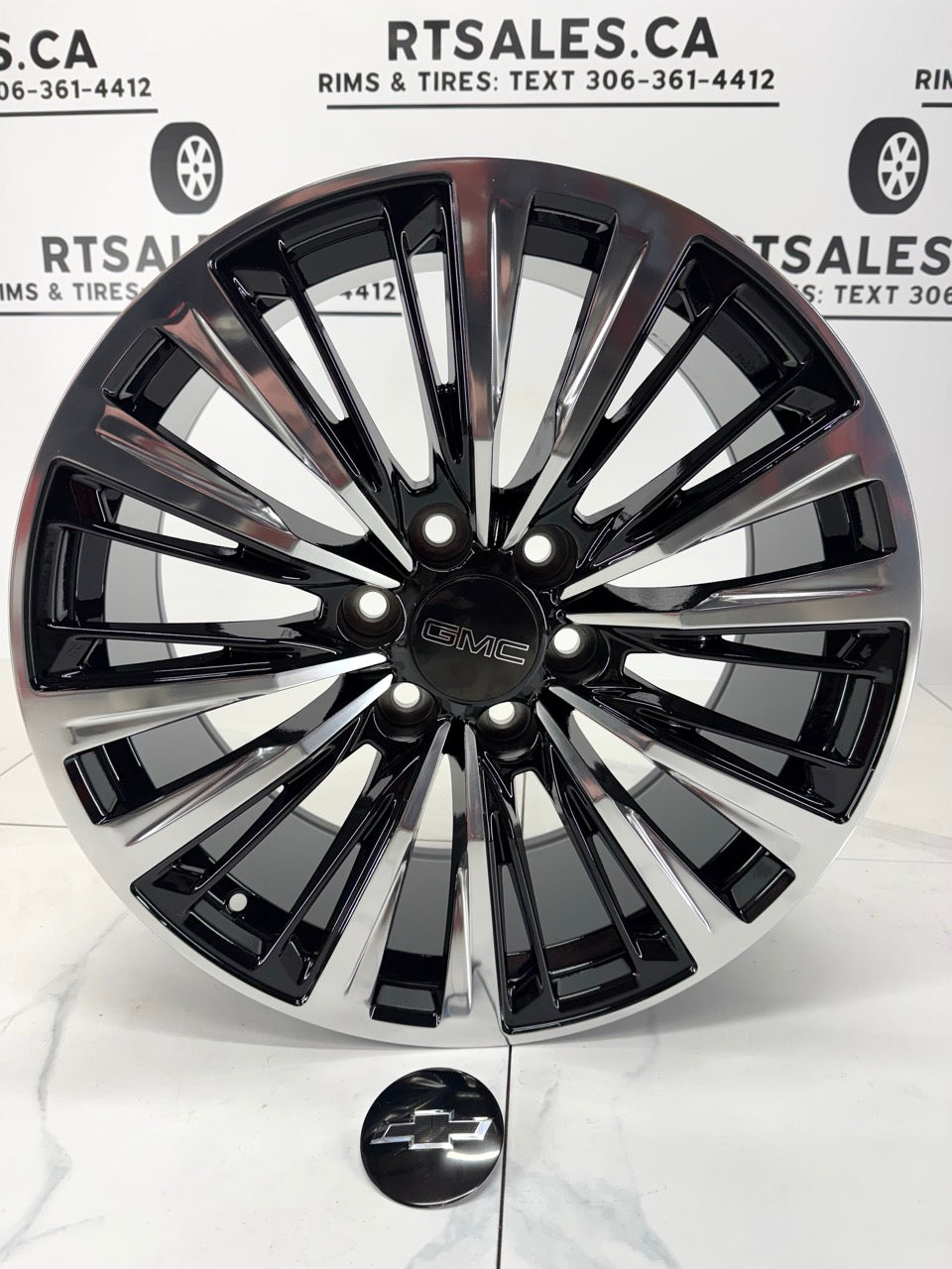 6×139.7 Black Polished 355 Replica Rims – 20", 22", 24"