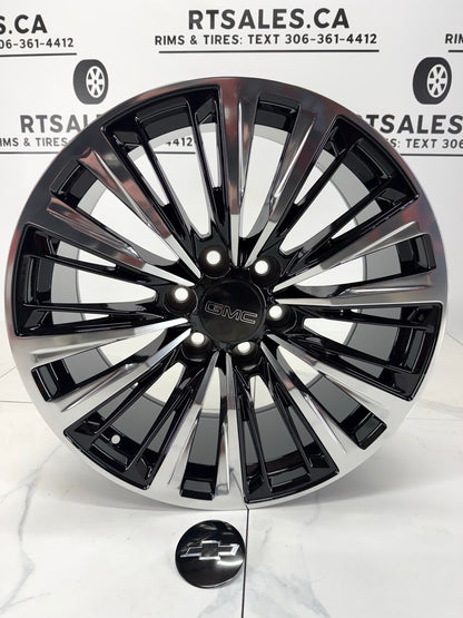 6×139.7 Black Polished 355 Replica Rims – 20", 22", 24"