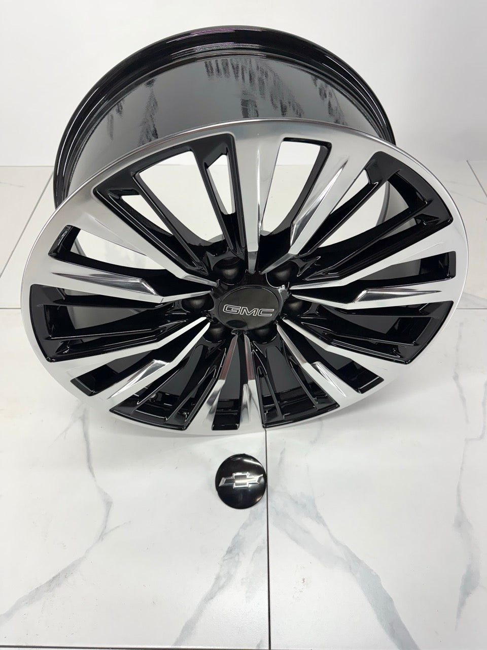 6×139.7 Black Polished 355 Replica Rims – 20", 22", 24"