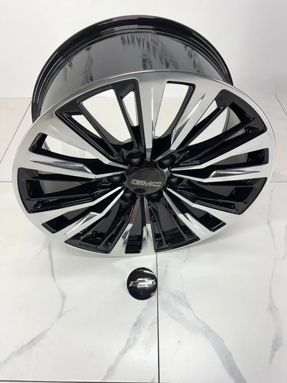 6×139.7 Black Polished 355 Replica Rims – 20", 22", 24"