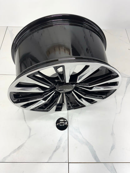 6×139.7 Black Polished 355 Replica Rims – 20", 22", 24"