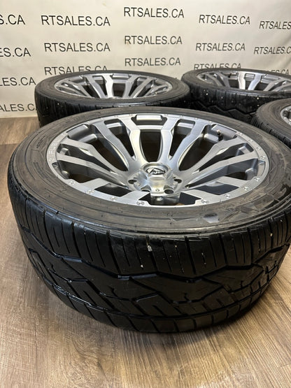 305/40/22 Nitto All-Season Tires on Fuel Blitz rims 6x139.7