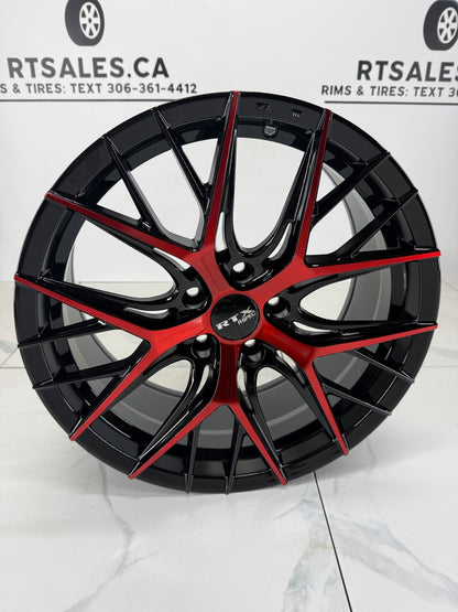 18x8 RTX Valkryie Gloss Black / Red Face 5x114.3