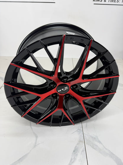 18x8 RTX Valkryie Gloss Black / Red Face 5x114.3