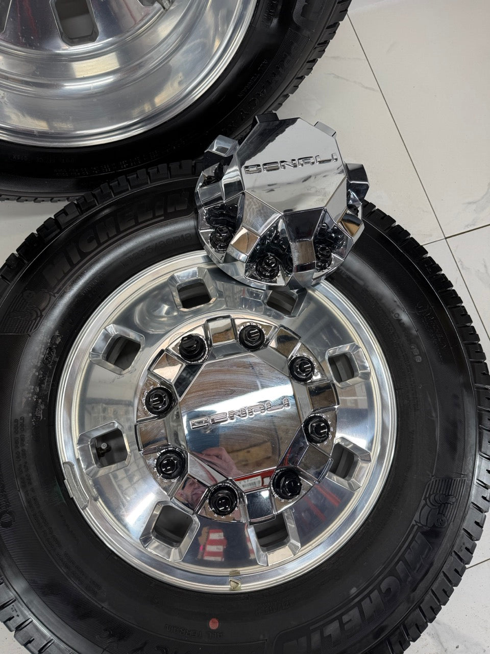 LT 235/80/18 Michelin Tires on GMC 3500 Denali Dually Rims 8x210 Set of 6 (Takeoffs) - R&T Sales