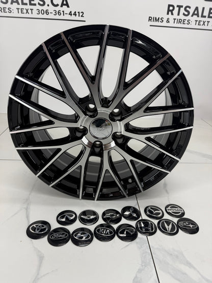5x114.3 Dai Rims Gloss Black Machined - 17", 19"