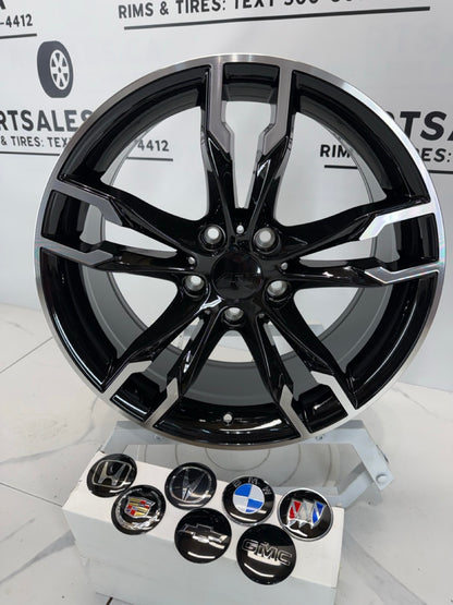 18x8 replica 165 Rims 5x120 Black/Milled
