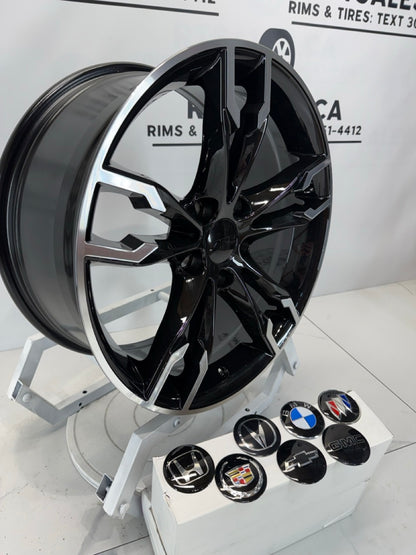 18x8 replica 165 Rims 5x120 Black/Milled
