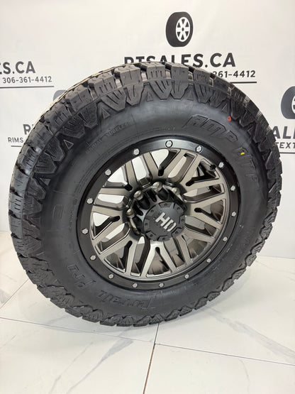 275/70/18 tires 18x9 Fast HD Menace Rims 8x180