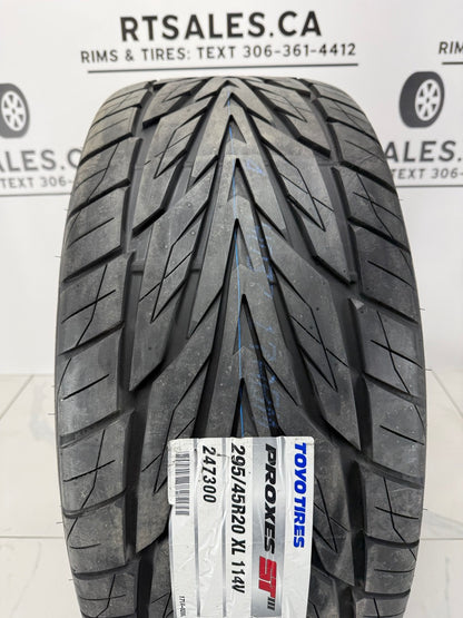 295/45/20 Toyo Proxes All Season Tires on 20" Jeep Replica Rims 5x127