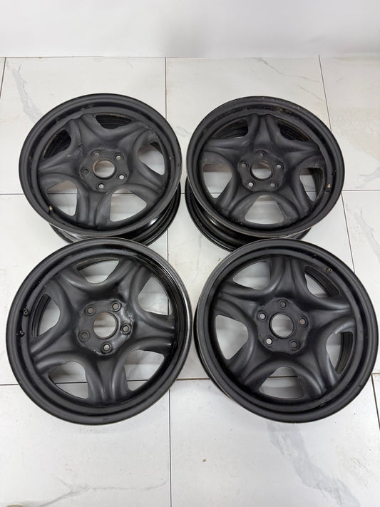 17x6.5 Black Steel Rims 5x114.3 60.1 centre bore (USED)
