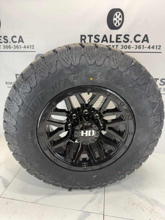 275/70/18 AMP tires Black Rims Ford F250 F350