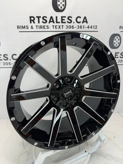 20x9 Gloss Black & Milled Rims 6x135 6x139.7