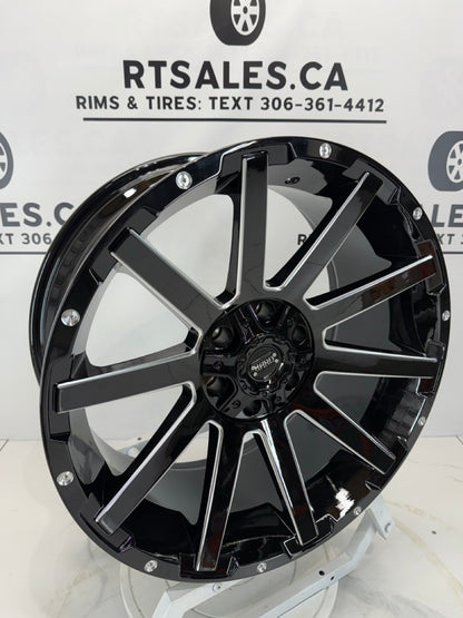 20x9 Gloss Black & Milled Rims 6x135 6x139.7