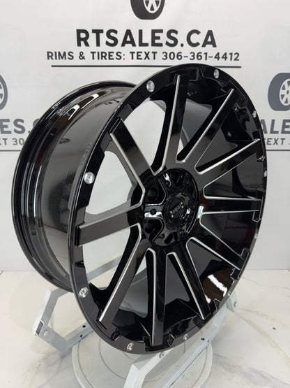 20x9 Gloss Black & Milled Rims 6x135 6x139.7