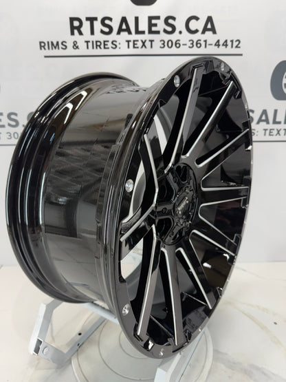 20x9 Gloss Black & Milled Rims 6x135 6x139.7