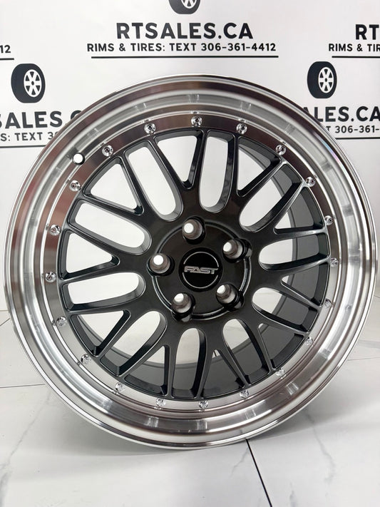 15x7 Fast FR01 Gloss Gunmetal with Machined Lip