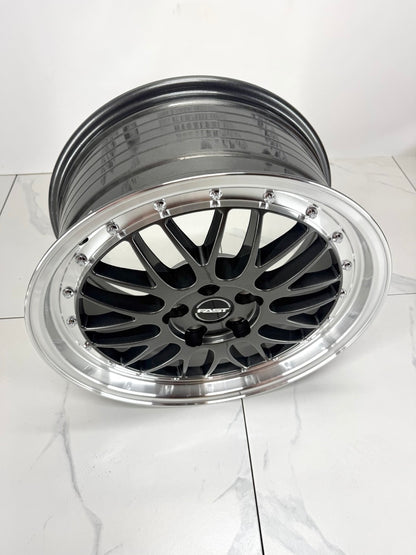 15x7 Fast FR01 Gloss Gunmetal with Machined Lip