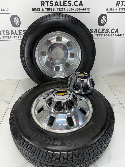 LT 235/80/18 Michelin Chevy 3500 Denali Dually rims & Tires Set of 6 - R&T Sales