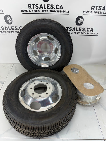 LT 245/75/17 Michelin Tires OEM Ford F350 Dually Rims 8x200 (Takeoffs)