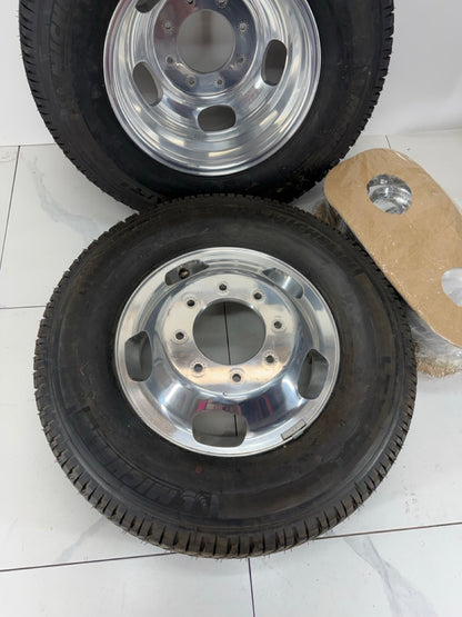 LT 245/75/17 Michelin Tires OEM Ford F350 Dually Rims 8x200 (Takeoffs)