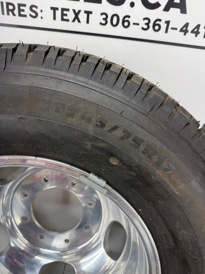 LT 245/75/17 Michelin Tires OEM Ford F350 Dually Rims 8x200 (Takeoffs)