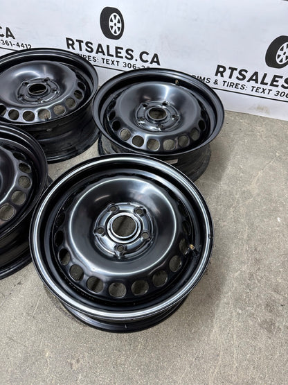 15x6 Black Steel Rims 5x112 (Used)