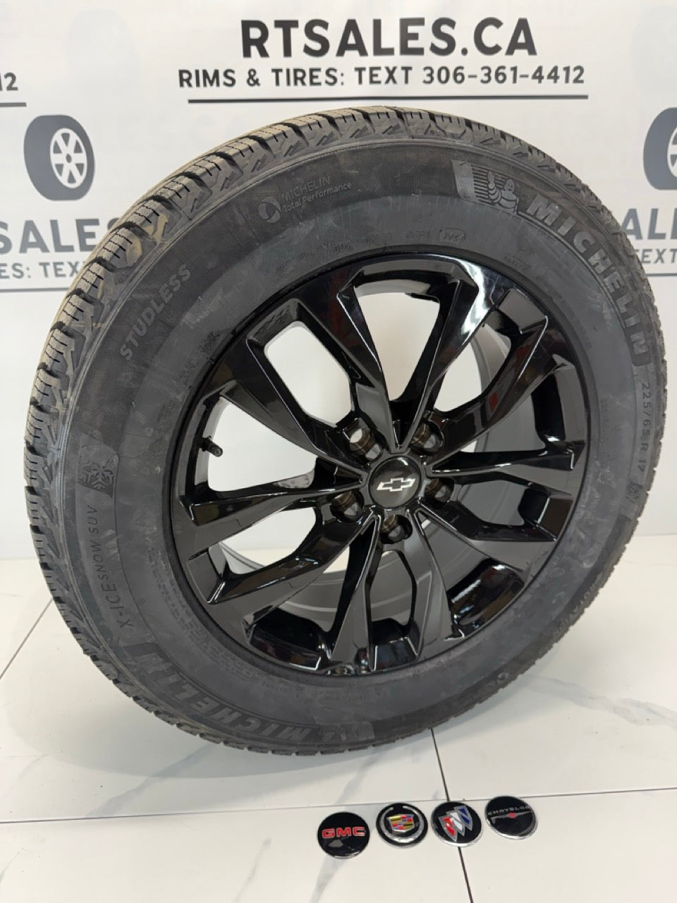225/65/17 Michelin X-Ice Snow Winter Tires on 17" DAI Rims 5x115