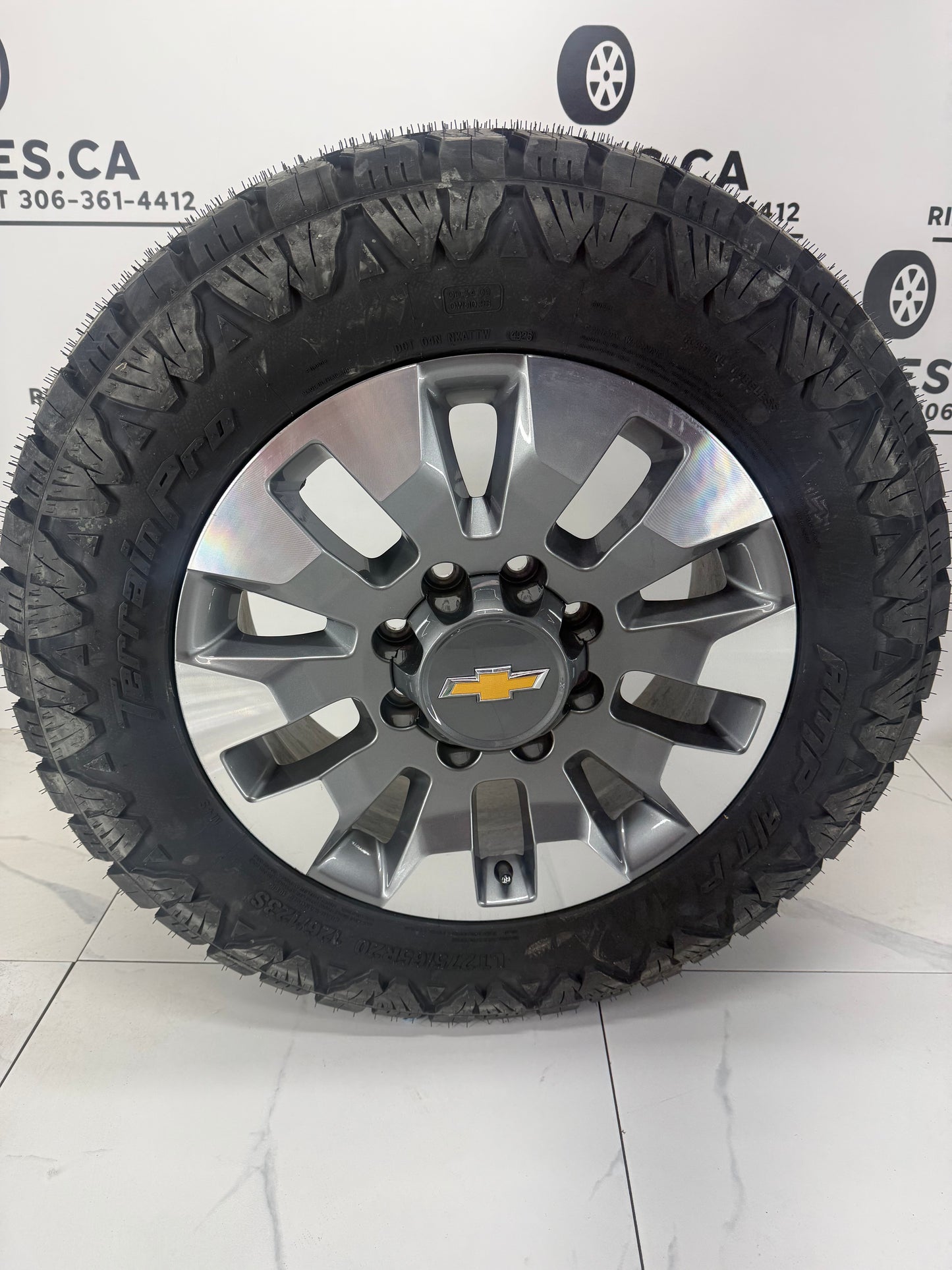 AMP PRO All Season Tires on 20 inch Chevy 2500/3500 Factory OEM Rims 8x180 (Takeoffs)
