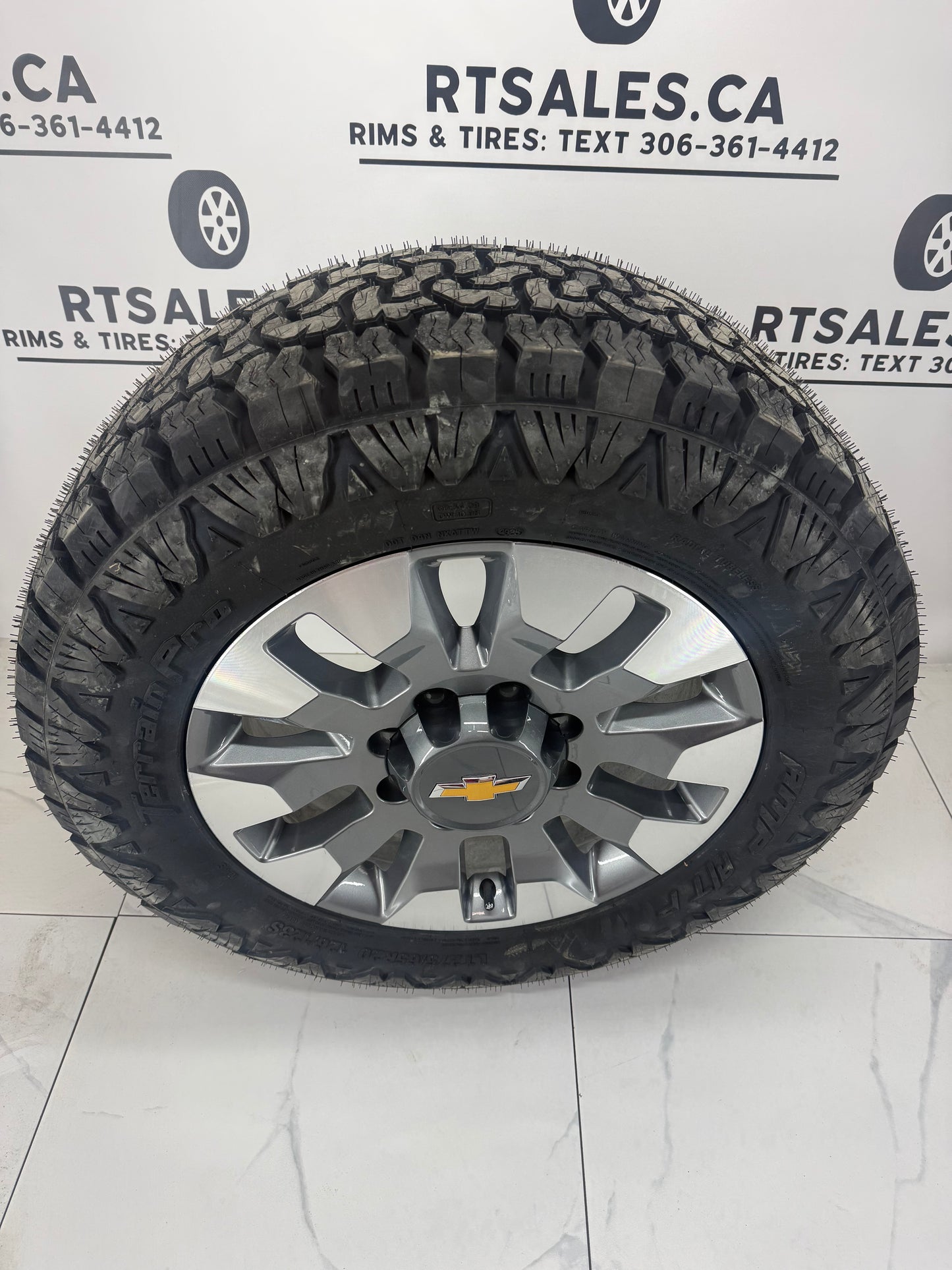 AMP PRO All Season Tires on 20 inch Chevy 2500/3500 Factory OEM Rims 8x180 (Takeoffs)