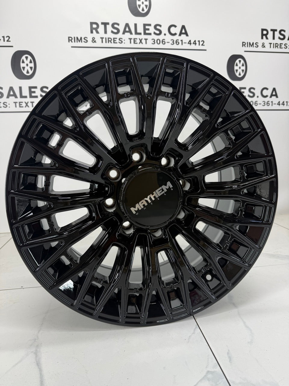 20x9 Mayhem Cyclone 8121 Gloss Black Rims