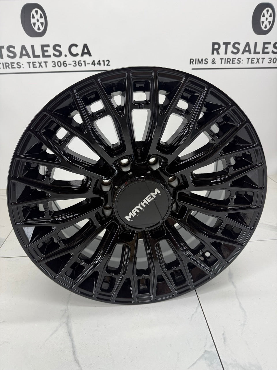 20x9 Mayhem Cyclone 8121 Gloss Black Rims