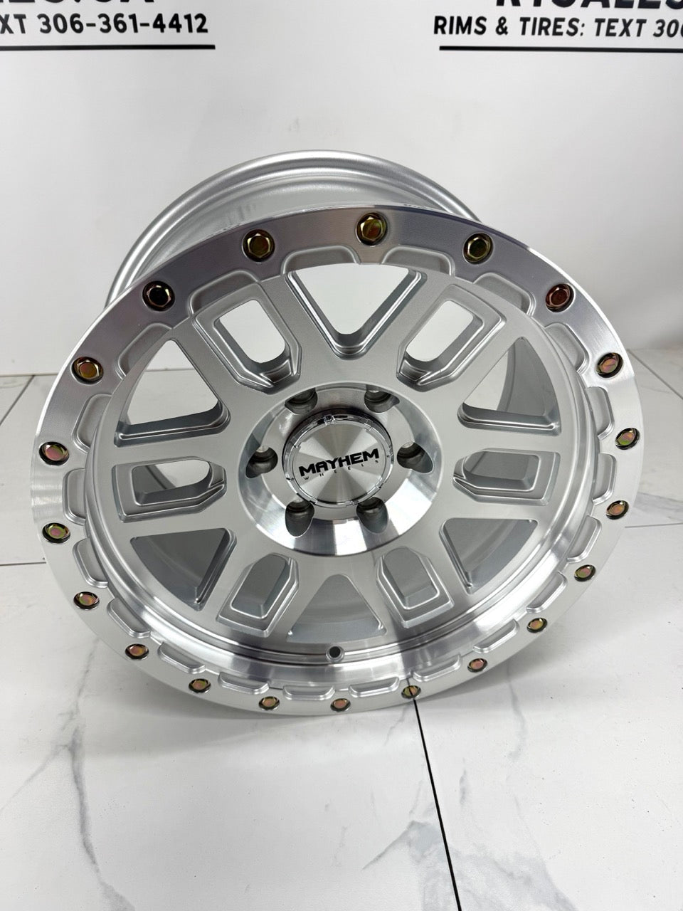 17x9 Mayhem Delta 8304 Machined with Silver Window Rims