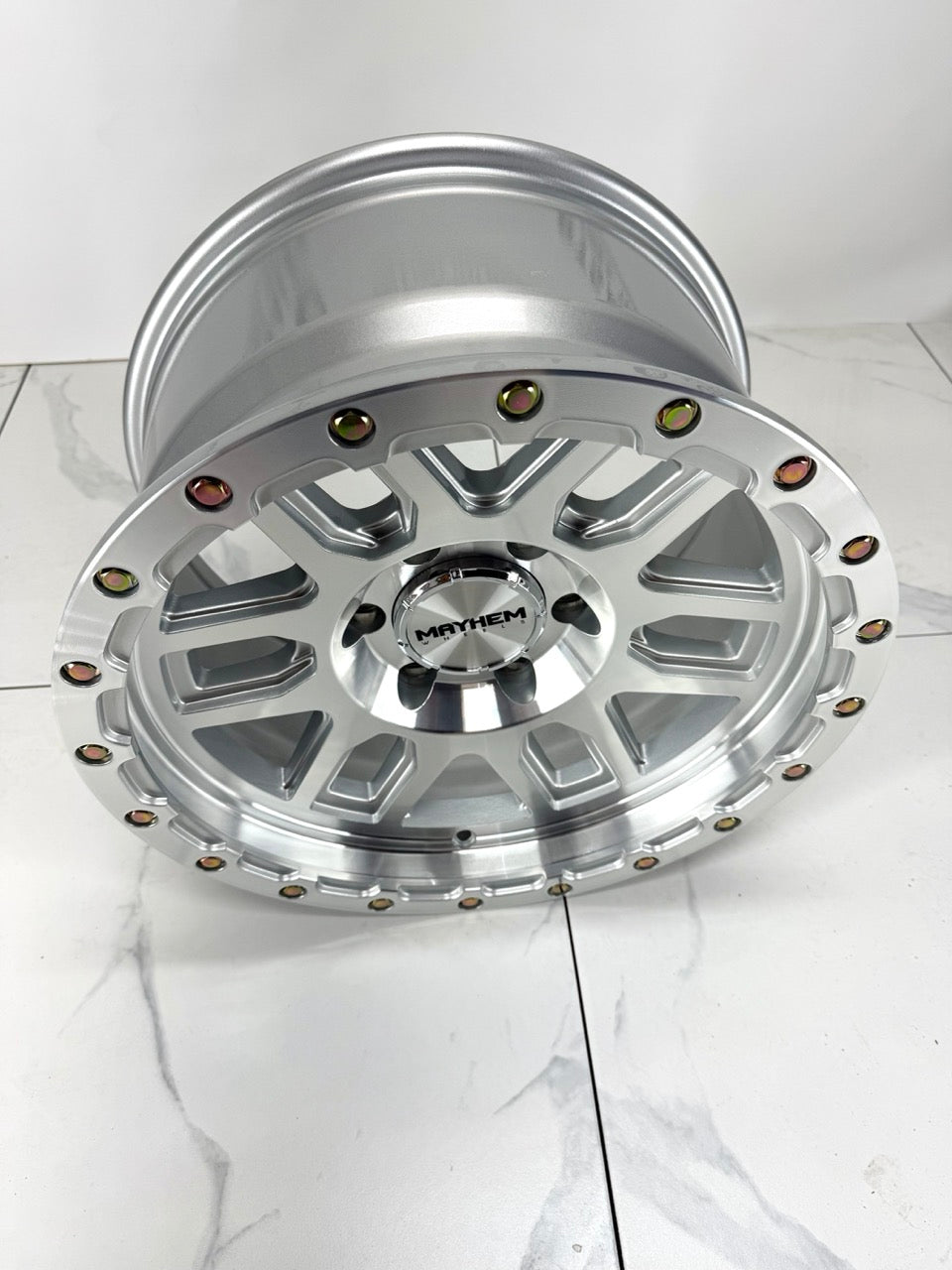 17x9 Mayhem Delta 8304 Machined with Silver Window Rims