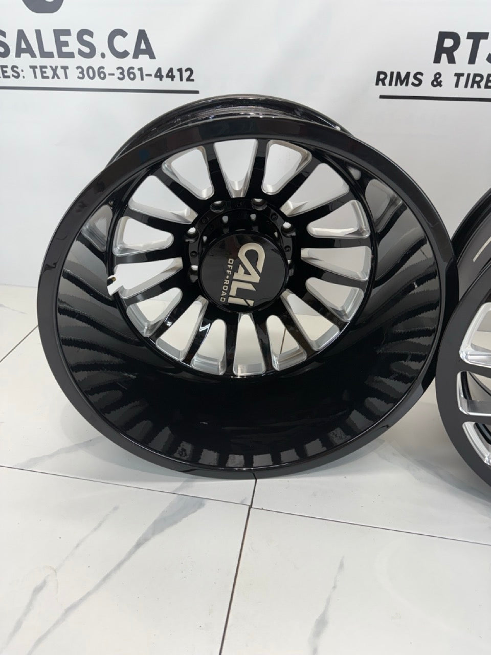 Cali Summit Black, Milled Dually Rims, Super Single Front 20", 22" - R&T Sales