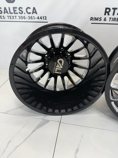 Cali Summit Black, Milled Dually Rims, Super Single Front 20", 22" - R&T Sales